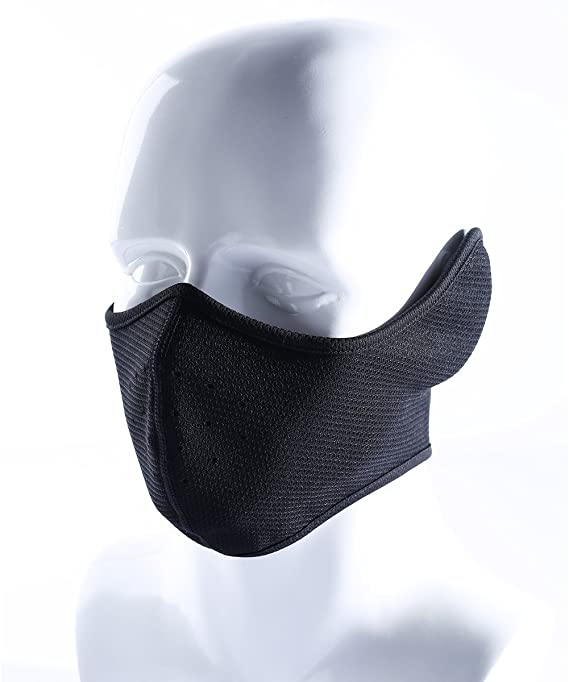 Your Choice Half Face Mask for Cold Weather Winter Face Mask for Ski Motorcycle with Earflaps and Vent Hole Black