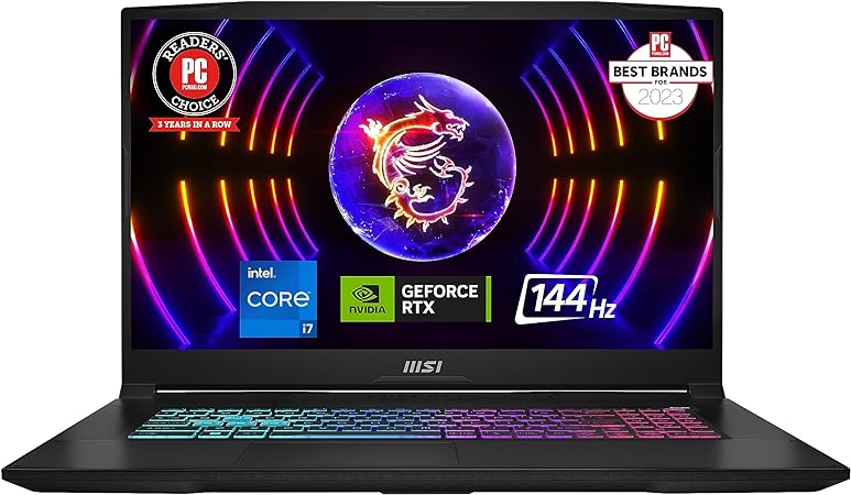 MSI Katana 17 Gaming Laptop: 13th Gen Intel Core i7, GeForce RTX 4060, 17.3" 144Hz FHD Display, 32GB DDR5, 1TB NVMe SSD, USB-Type C, Cooler Boost 5, Win11 Home: Black B13VFK-835US