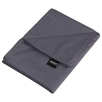RENPHO Weighted Duvet Blanket Cover for Adult & Kids (48 inches x 72 inches), 100% Cotton Removable Blanket Covers for Machine Washable or Hand wash - Grey