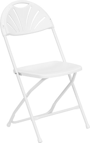 Flash Furniture 8 Pk. HERCULES Series 800 lb. Capacity White Plastic Fan Back Folding Chair