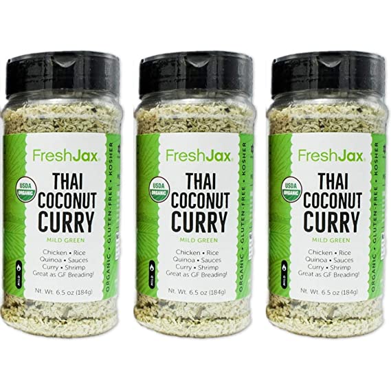 FreshJax Gourmet Thai Coconut Curry Green Mild Large 6.5 oz (3 pack)