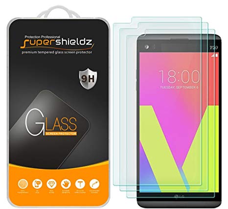 [3-Pack] Supershieldz for LG V20 Tempered Glass Screen Protector, Anti-Scratch, Anti-Fingerprint, Bubble Free, Lifetime Replacement Warranty