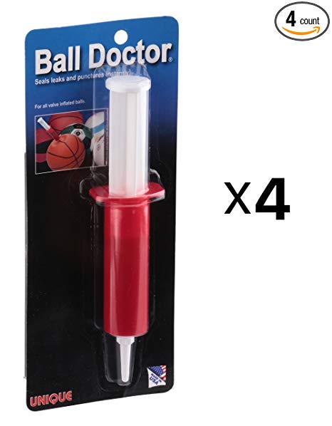 Unique Sports Ball Doctor Puncture Flat Repair Kit Basketball Football (4-Pack)