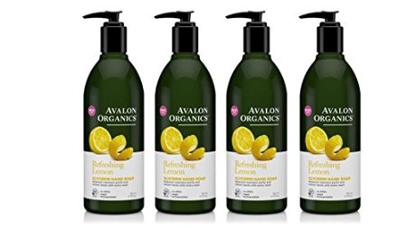 Avalon Organics Lemon Glycerin Hand Soap, 12 Ounce Bottles (Pack of 4)