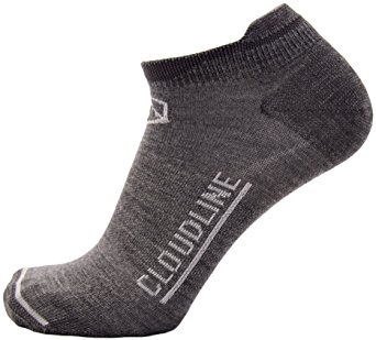 CloudLine Merino Wool Athletic Tab Ankle Running Socks Ultra Light Made in US