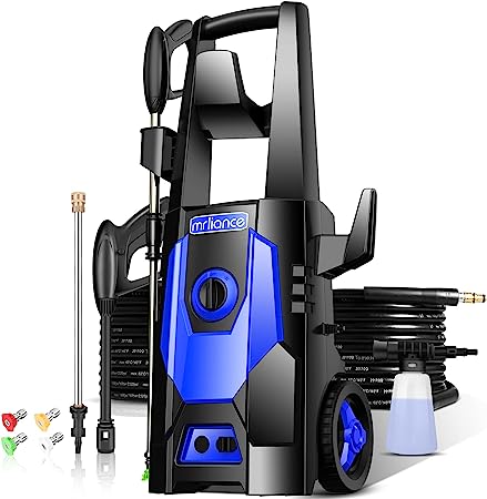 mrliance Pressure Washer, 3.1GPM Electric Power Washer, High Pressure Washer, Professional Washer Cleaner, with 4 Nozzles, Soap Bottle and Hose Reel, Best for Cleaning Cars,Driveways,Patios