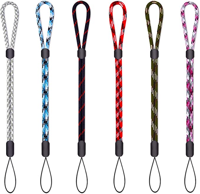 Adjustable Wrist Lanyard Strap Hand Mini Wristlet 9.5" for iPhone Camera Cell Phone USB Flash Drive Key Controller Small Devices 6 Pack
