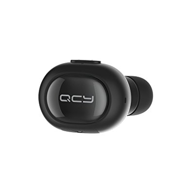 Bluetooth Earbud QCY Q26 Wireless Sport Earphone Mini Invisible Earpiece Single In-Ear Headphone Noise Cancelling Headset with Mic For Android IOS iPhone 5 6 7 8 X Samsung Cell Phones (1 Piece,Black)