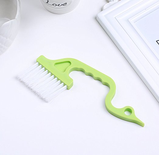2pcs Window Track Cleaning Brushes, Hand-held Groove Gap Cleaning Tools Door Track Kitchen Cleaning Brushes set(Green)
