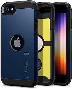 Spigen Tough Armor case Compatible with iPhone SE 2022 5G and Compatible with iPhone SE 2020 - Navy Blue