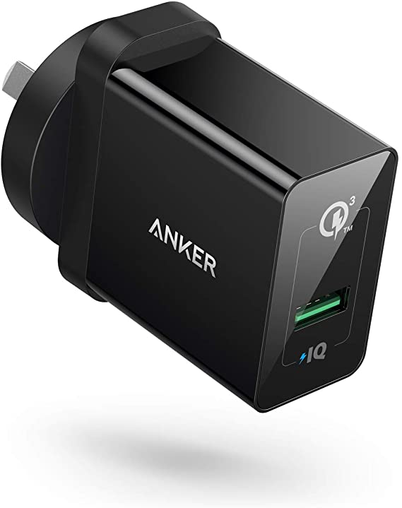 Quick Charge 3.0, Anker 18W 3Amp USB Wall Charger (Quick Charge 2.0 Compatible) PowerPort  1 for Galaxy S10/S9/S8/Edge/Plus, Note 8/7, LG G4, HTC One A9/M9, Nexus 9, iPhone, iPad and More