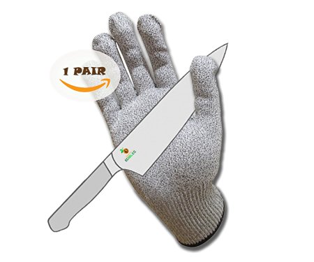 Craftit Edible XCut Protection Gloves. High Performance, Level 5 Cut Resistant 1Pair (Large)