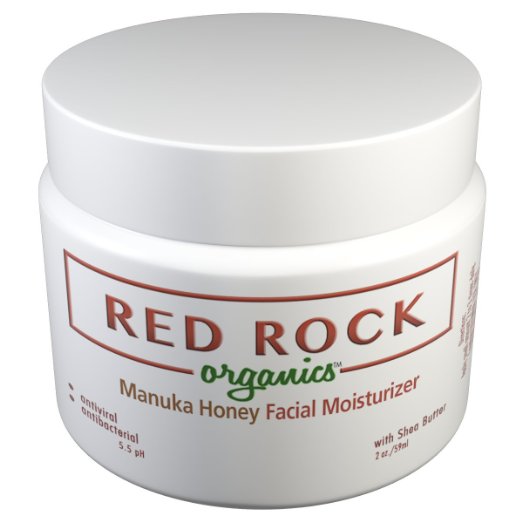 Red Rock Organics Natural Anti Aging Facial Moisturizer - Organic Manuka Honey - Men Women - 2 oz