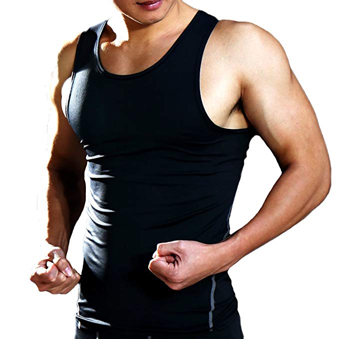 CFR Men's Compression Vest Sleeveless Quick Dry Compression Tank Top Sport Base Layer Tight Shirt UPS Post