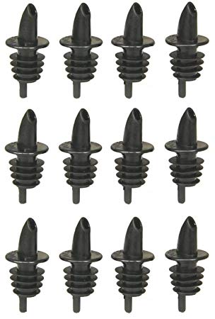 TableCraft H35BK Free Flow Pourers, Black, 12-Pack