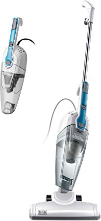 Black & Decker BDST1609 3-in-1 Corded Lightweight Handheld Cleaner & Stick Vacuum Cleaner, White with Aqua Blue