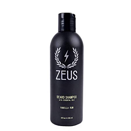 ZEUS Beard Shampoo and Wash, Vanilla Rum, 8 Fluid Ounce