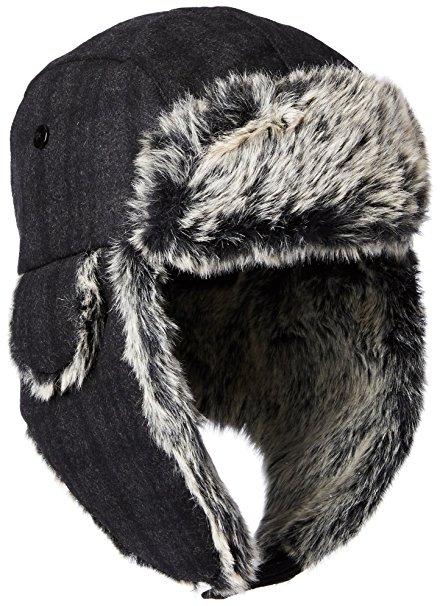 Dockers Men's Plaid Trapper Hat with Faux Fur Lining