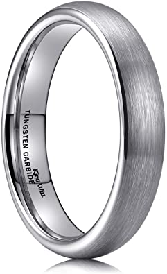 King Will TYRE 2mm 4mm 6mm 8mm Tungsten Carbide Ring Wedding Band Domed Brushed Finish Comfort Fit