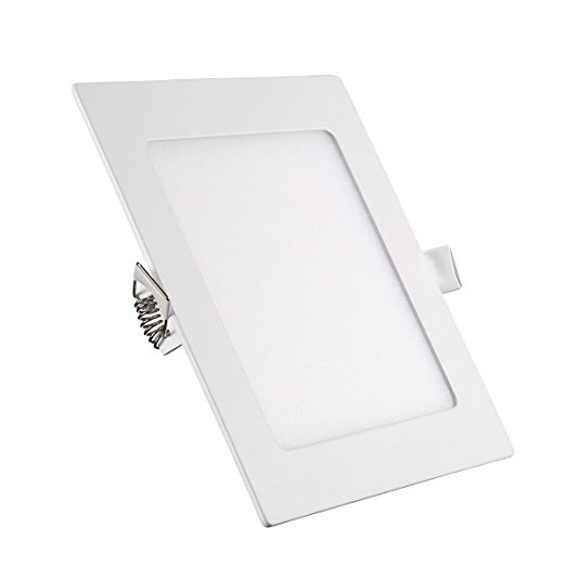 B-right 18W 8-inch Square LED Panel Light, 140W Equivalent, 1400lm Ultra-thin 3000K Warm White LED Recessed Ceiling Lights for Home Office Commercial Lighting
