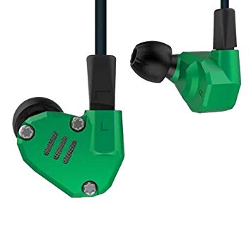 KZ ZS6 HiFi Quad Driver Earphones 2DD 2BA with Extra Bass Detachable Cable, Green