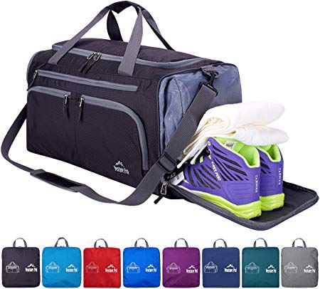 Venture Pal Packable Sports Gym Bag with Wet Pocket & Shoes Compartment Travel Duffel Bag for men and Women