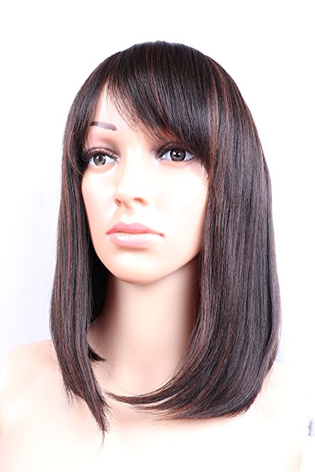 Fani Short Bob Wigs Natural Hair Yaki Straight Wig With Free Wig Cap Cosplay Wigs For Women Color 4/30