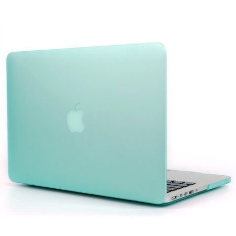 13 inch Macbook Pro Case, Alucky Rubberized Hard Protector Shell Skin Cover for Apple Macbook Pro 13.3 with Retina Case A1502/A1425(Newest Version) Laptop Computer Bag Ultra Slim (Aqua Green)