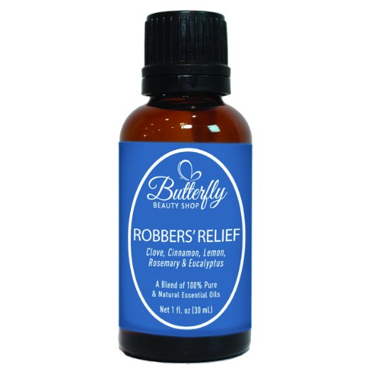 Robbers Relief 30mL Compare to Thieves by Young Living A Beautiful Combination of 5 Essential Oils Clove Cinnamon Lemon Rosemary and Eucalyptus Formerly known as Five Thieves