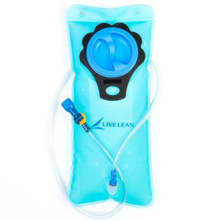 Live Lean Hydration Bladder   4 Piece Cleaning Kit. 2 Liter Water Storage Reservoir FDA Approved, BPA Free & Strong TPU Leakproof Material. Durable, Clean & Tastefree. Perfect for your Hydration Pack!