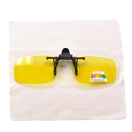 Clip On Night Driving Glasses / Day Driving Glasses UV Protected / Reduce Glare From Headlamps, Snow, Sun, Fits all Glasses