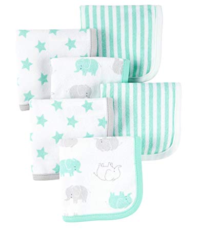 Carter's Just One You Baby Boys 6 Pack Washcloths Blue Elephants