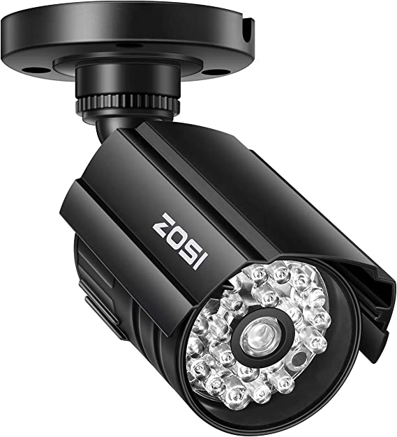 ZOSI Bullet Simulated Surveillance Cameras with Red Light,Dummy Security Camera Outdoor Indoor Use,Wireless Fake Cameras for Home Security