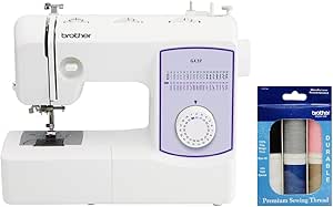 Brother GX37 Sewing Machine, 37 Built-in Stitches, 6 Included Sewing Feet and 6-Piece Premium Sewing Thread Pack