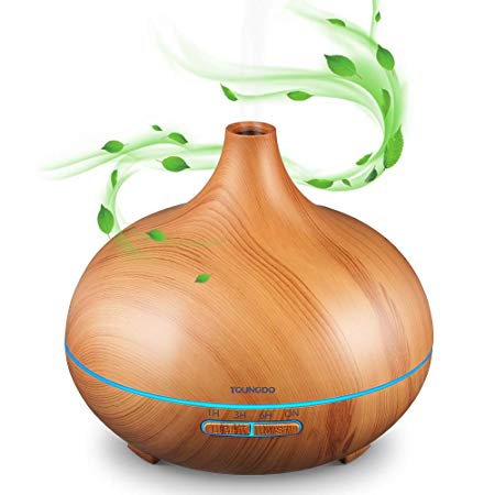 Essential Oil Diffuser, YOUNGDO Aroma Diffuser, 500ml USB Powered 7 Colors LED Lights Auto Shut-Off, Cool Mist Ultrasonic Humidifier,for Office Home Baby Bedroom Yoga Spa