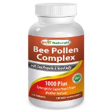 Bee Pollen Complex 1000 Mg 120 Tablets By Best Naturals - Triple Bee Complex Featuring Bee Pollen Bee Propolis Royal Jelly - Manufactured in a USA Based GMP Certified Facility and Third Party Tested for Purity Guaranteed