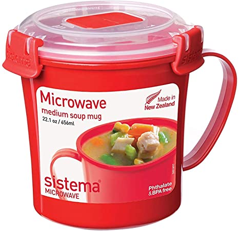Microwave Collection Soup Mug 22.1 oz, Red (New Version)
