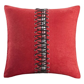 Woolrich Williamsport Square Pillow, 18 by 18-Inch, Red