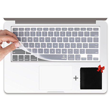 FORITO Ultra Thin Keyboard Skin for Macbook Air 13/Pro 13/Pro 15, Macbook Wireless Keyboard and iMac, for 13" 15"and 17" With/Without Retina (Clear)