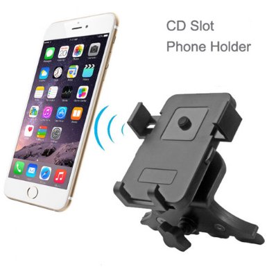 Car Mount CD Slot Mount Etubby Auto Lock Universal 360-degree Rotating CD Slot Insert In-Car Mobile Phone Cradle Holder Smartphone Car Mount for iPhone 6 6 Plus 5S Galaxy S6 S6 Edge S5 and other Smartphones Width 23-32 inches