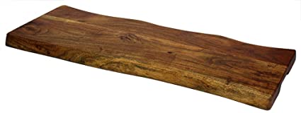 Mountain Woods Brown Hand Crafted Live Edge Acacia Cutting Board/Serving Tray | Cheese Board | Chopping board | Charcuterie board | Butcher Block - 27" x 9" x 0.75"