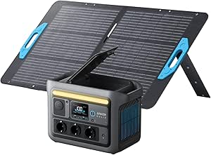 Anker SOLIX C800 Tragbare Powerstation mit 100W Solarpanel, 1200W (1600W Spitzenleistung) Solargenerator, 100% Akku in 58 Min., 768Wh LiFePO4 Akkus für Camping, Wohnmobil, RV, Reisen, Stromausfall