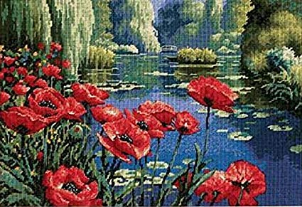 Dimensions Needlecrafts Needlepoint, Lakeside Poppies