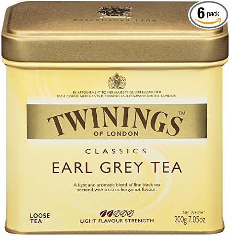 Twinings Earl Grey Tea, Loose Tea, 7.05-Ounce  Tins (Pack of 6)