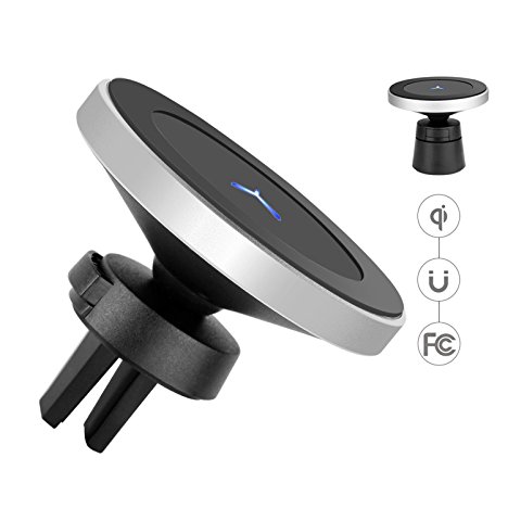 Wireless Car Charger, Qi Magnetic Wireless Car Charger for iPhone 8 8 Plus X Samsung Galaxy Note 8 S8 Plus S7 S6 Edge Note 5 and all Qi-enabled devices