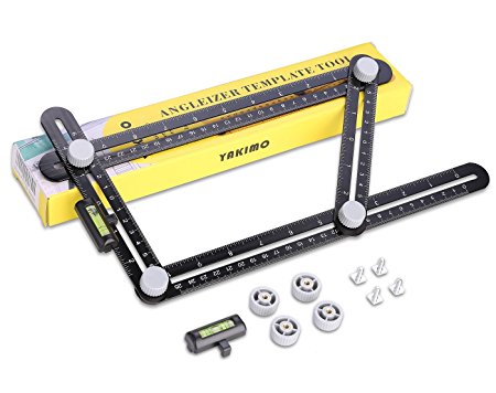 UPGRADED Metal Maxform Easy Multi Angle Measuring Ruler with Unique Line Level, Embedded Metal Bolts and Nuts,General Angleizer Template Tool Protra-Watcher Extreme Ruler