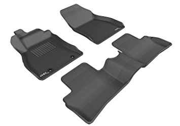 3D MAXpider Complete Set Custom Fit All-Weather Floor Mat for Select Nissan Juke Models - Kagu Rubber (Black)