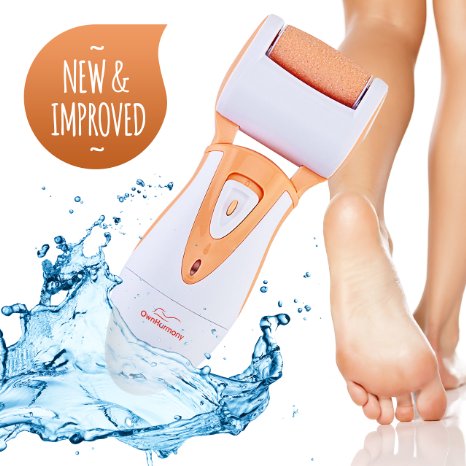 Rechargeable Electric Callus Remover and Shaver - Foot File CR900 by Own Harmony (Tested Most Powerful) Best Pedicure Tools - Professional Spa Electronic Micro Pedi Health Feet Care (Peach)