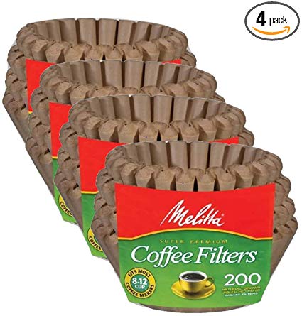 Melitta 62957 8 To 12 Cup Natural Brown Basket Coffee Filters 800 Count, 4 Pack