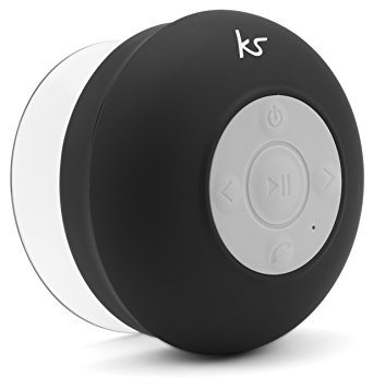 KitSound Rinse Water-Resistant Rechargeable Bluetooth Speaker Compatible with Smartphones, Tablets and MP3 Devices - Black